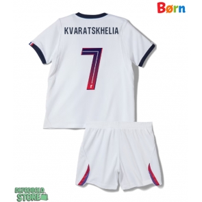 Paris Saint-Germain Khvicha Kvaratskhelia #7 Replika Babytøj Udebanesæt Børn 2026-27 Kortærmet (+ Korte bukser)